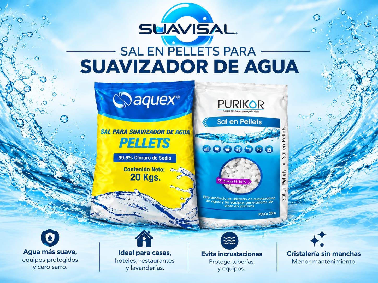 Presentación Suavisal de sal en pellets para suavizador de agua